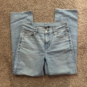 American Eagle Outfitters Women's Light Blue Straight Leg Jeans